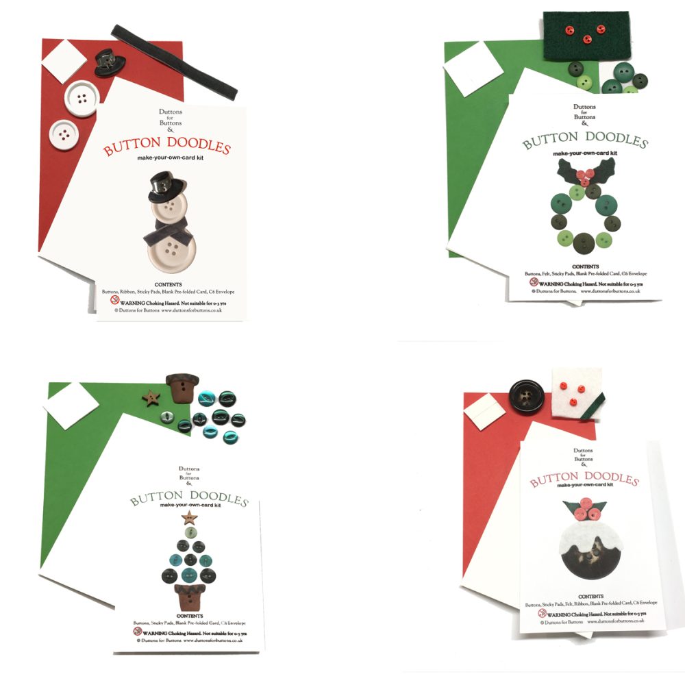 Button Doodle Xmas Cards