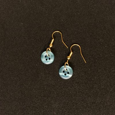 Pale Blue Button Earrings_©DuttonsforButtons