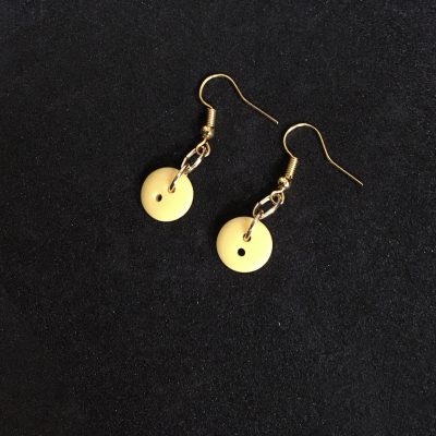 Small Yellow Button Earrings_©DuttonsforButtons
